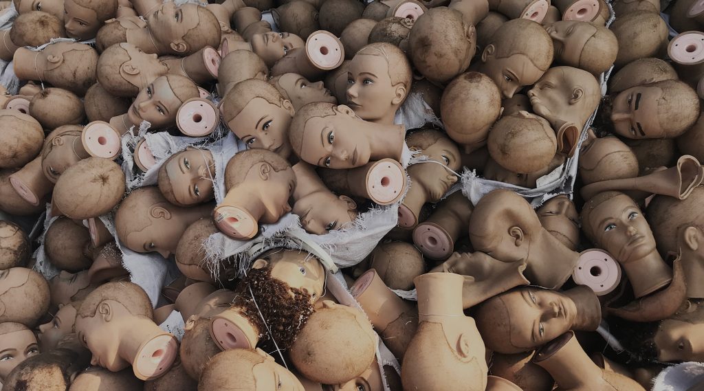 used mannequin heads in landfill