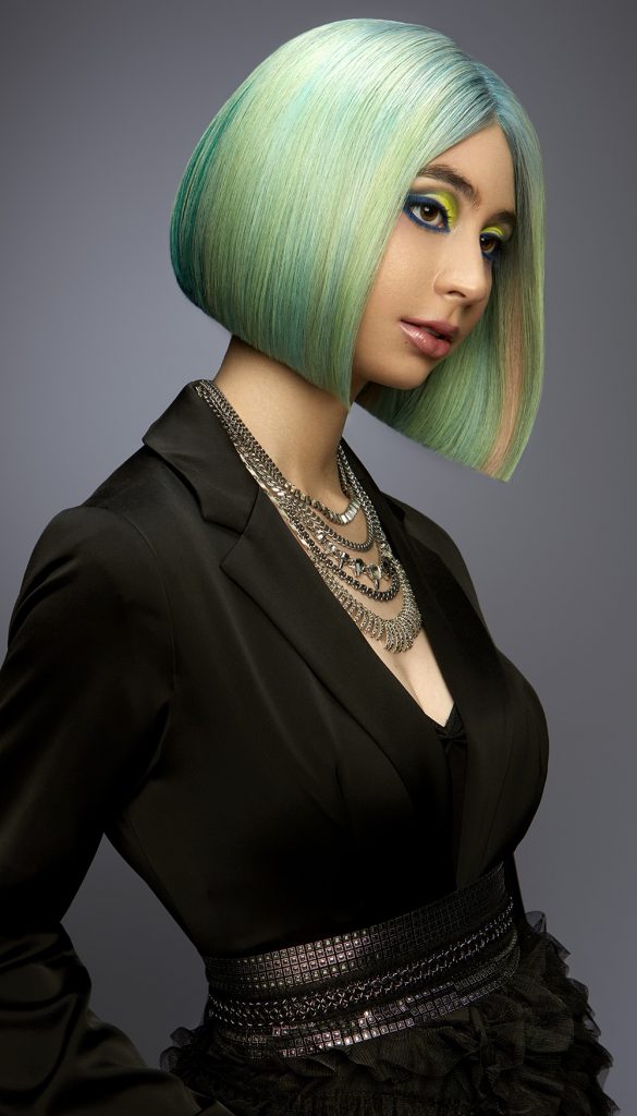 Green Bob Hairstyle