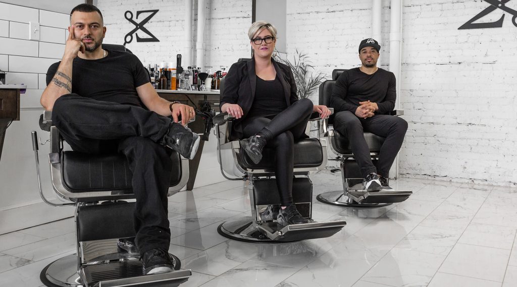 Barbers in chairs